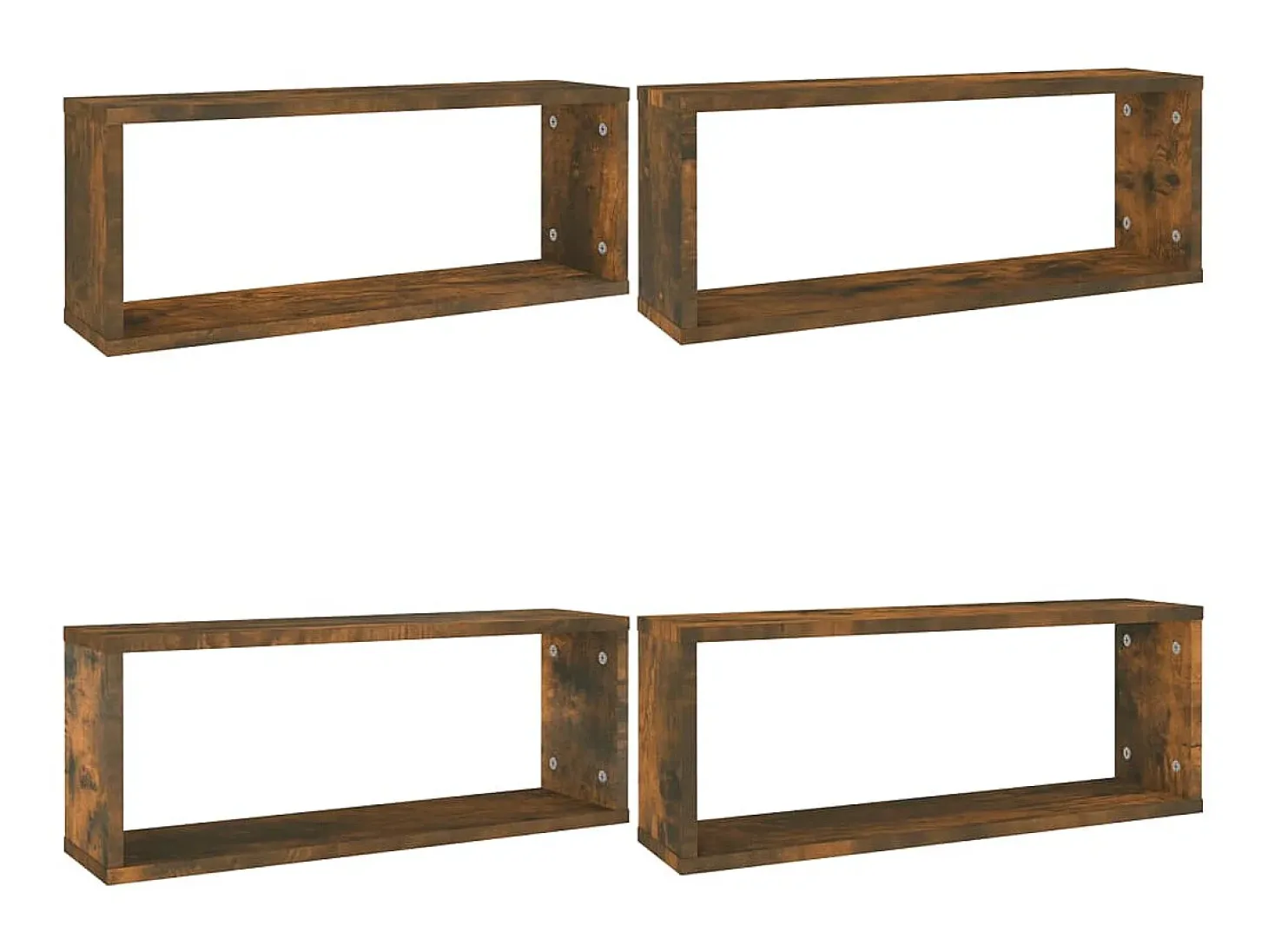 Prateleiras parede 4 pcs madeira processada 60x15x23 cm fumado PT176267