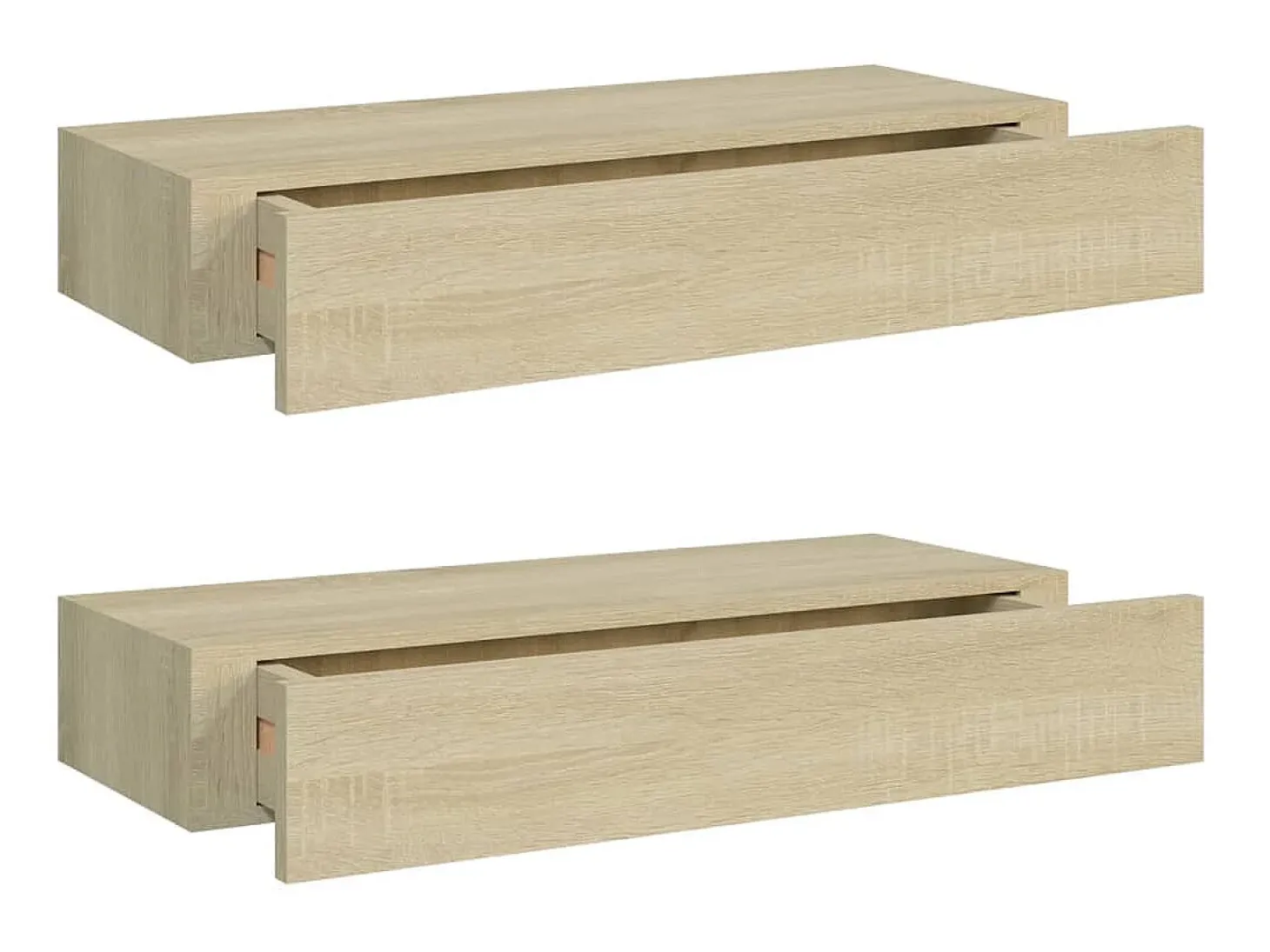 Prateleiras parede c/ gavetas 2 pcs MDF 60x23,5x10 cm carvalho PT328107