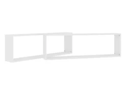 Prateleiras parede forma cubo 2 pcs derivados de madeira branco