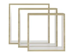 Prateleiras parede forma de cubo 3pcs cm branco/carvalho sonoma PT796440
