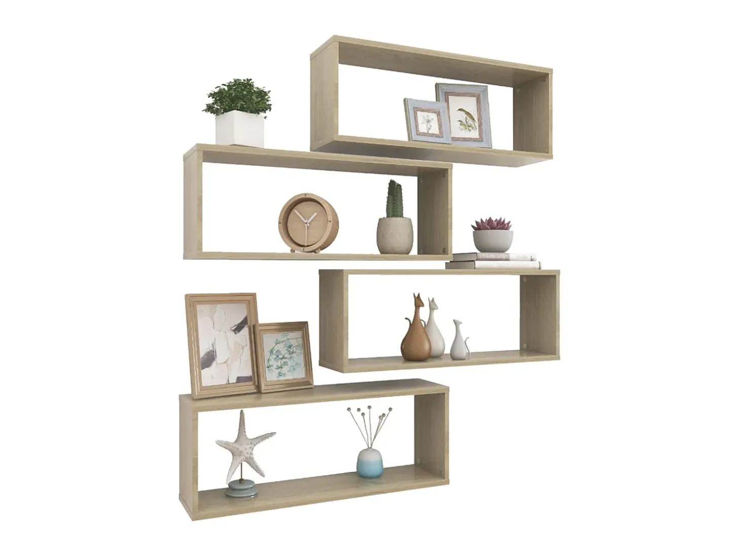 Prateleiras parede forma de cubo 4 pcs carvalho sonoma PT500541