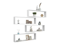 Prateleiras parede forma cubo 4pcs deriv. madeira 100x15x30 cm PT774944