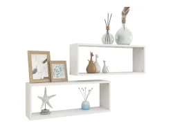 Prateleiras parede forma de cubo 2 pcs derivados madeira branco PT847559