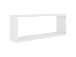 Prateleiras parede forma de cubo 2 pcs derivados madeira branco PT847559