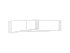 Prateleiras parede forma cubo 2 pcs derivados de madeira branco PT667505