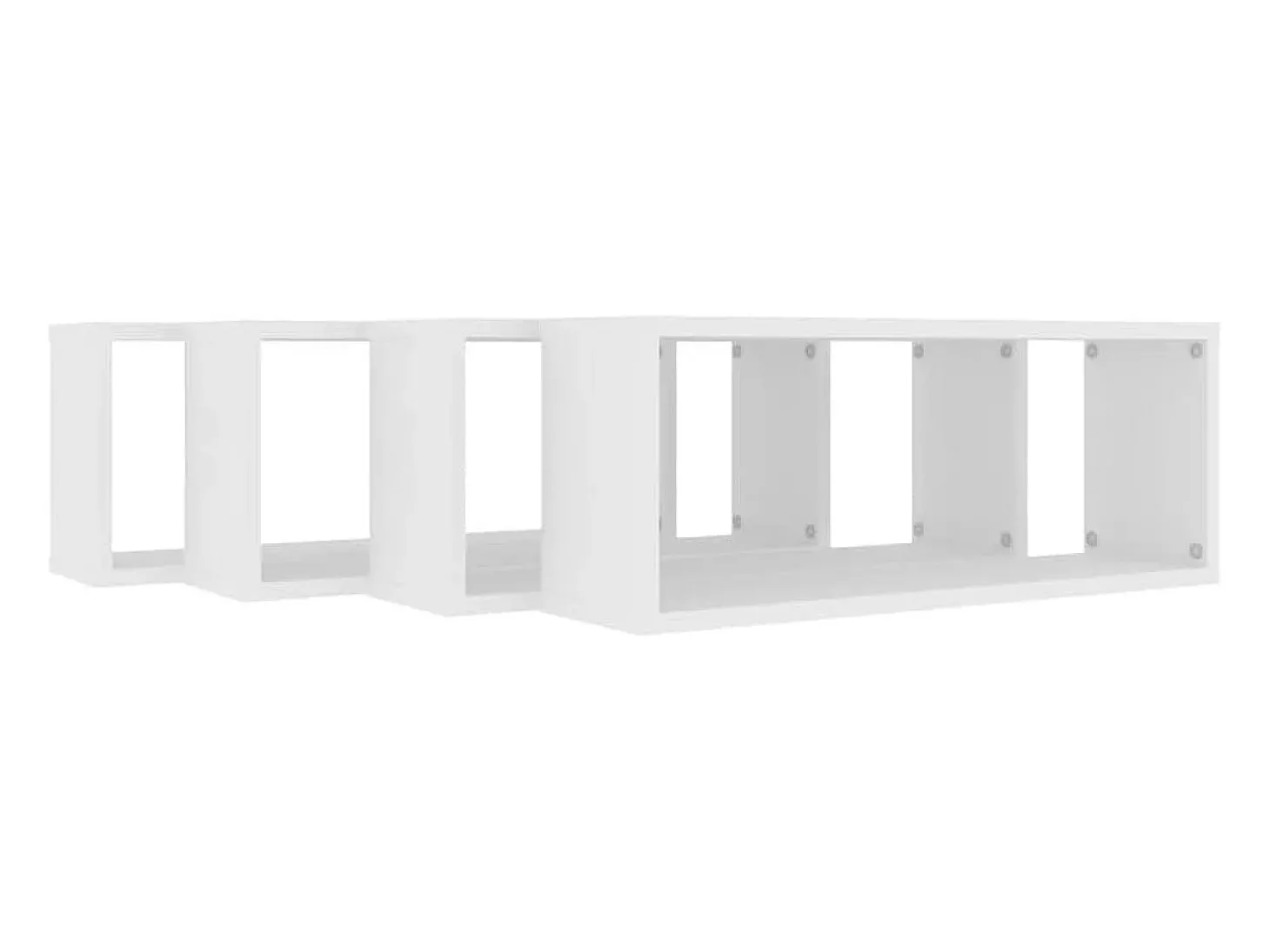 Prateleiras parede forma de cubo 4 pcs derivados madeira branco