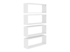 Prateleiras parede forma de cubo 4 pcs derivados madeira branco