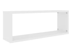 Prateleiras parede forma de cubo 6 pcs derivados madeira branco PT932800