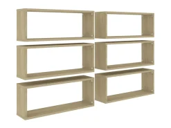 Prateleiras parede forma de cubo 6 pcs carvalho sonoma PT378645