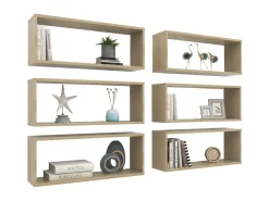 Prateleiras parede forma de cubo 6 pcs carvalho sonoma PT378645