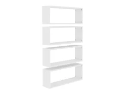 Prateleiras parede forma de cubo 4 pcs derivados madeira branco PT944112