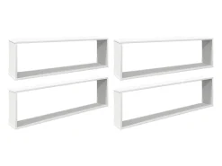 Prateleiras parede forma cubo 4pcs deriv. madeira 100x15x30 cm