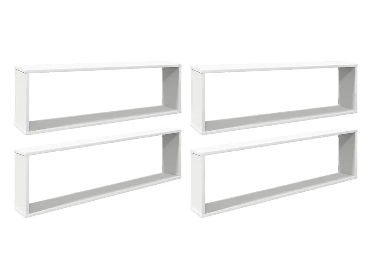 Prateleiras parede forma cubo 4pcs deriv. madeira 100x15x30 cm