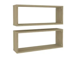 Prateleiras parede forma de cubo 2 pcs carvalho sonoma PT607243