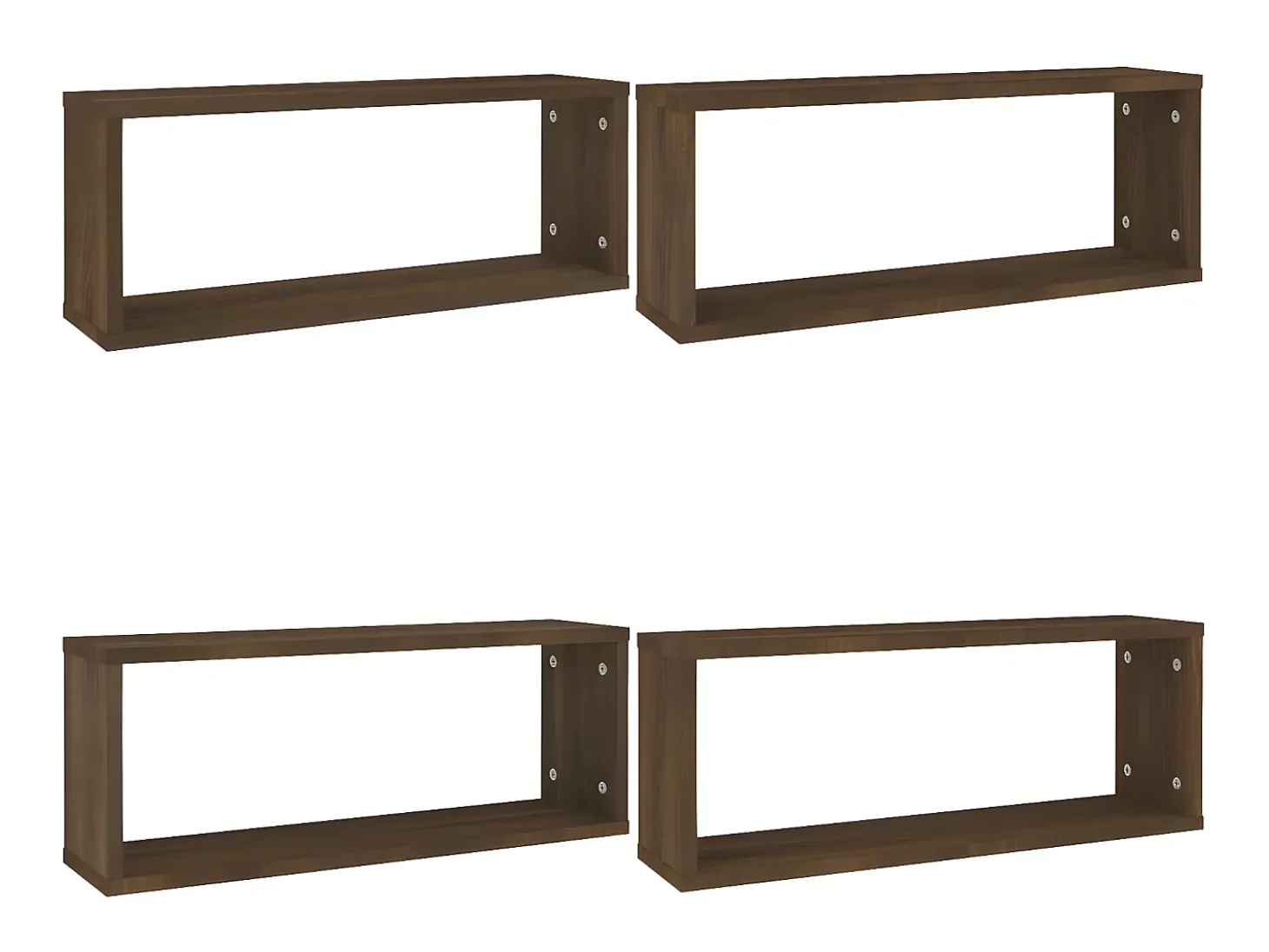 Prateleiras parede 4pcs madeira processada 60x15x23 cm castanho PT949164