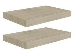 Prateleiras parede suspensas 2 pcs 40x23x3,8cm MDF cor carvalho PT498368