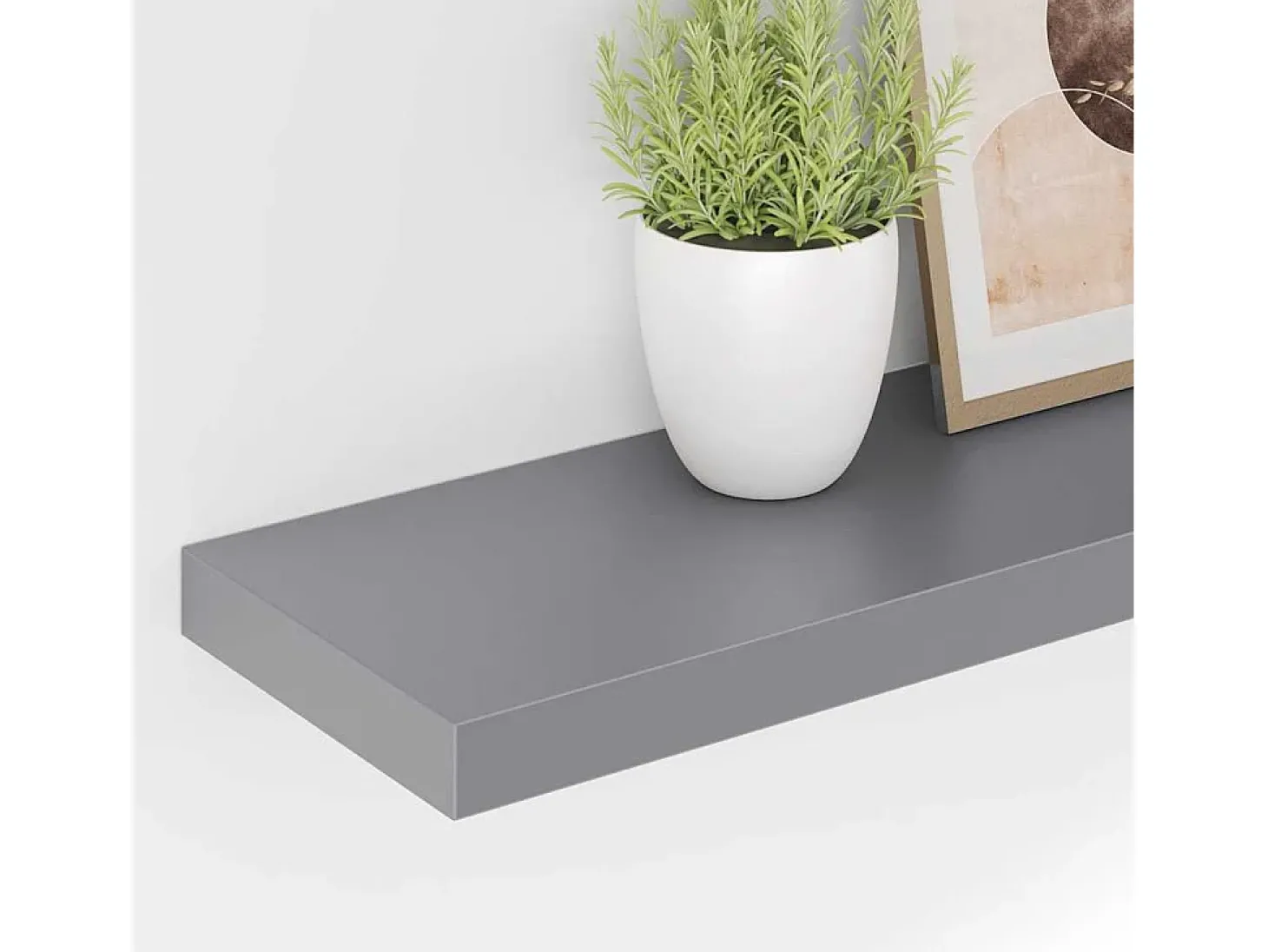 Prateleiras parede suspensas 4 pcs 90x23,5x3,8cm MDF cinzento