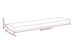 Prateleiras parede suspensas 2 pcs 90x23,5x3,8cm MDF carvalho