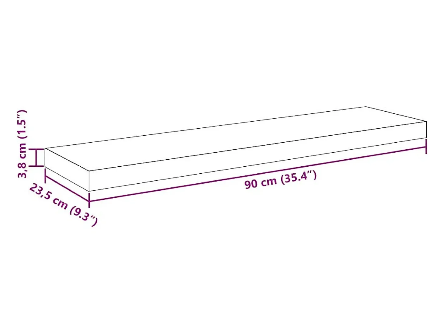 Prateleiras parede suspensas 2 pcs 90x23,5x3,8cm MDF carvalho