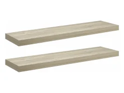 Prateleiras parede suspensas 2 pcs 90x23,5x3,8cm MDF carvalho