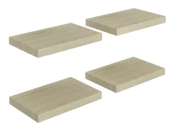 Prateleiras parede suspensas 4 pcs 40x23x3,8cm MDF cor carvalho PT180059