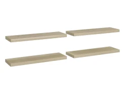 Prateleiras parede suspensas 4 pcs 80x23,5x3,8cm MDF carvalho PT144342