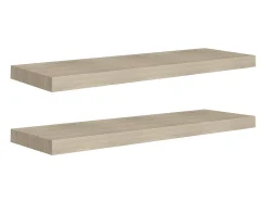 Prateleiras parede suspensas 2 pcs 80x23,5x3,8cm MDF carvalho PT842733