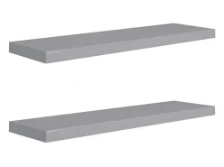 Prateleiras parede suspensas 2 pcs 90x23,5x3,8cm MDF cinzento PT280056