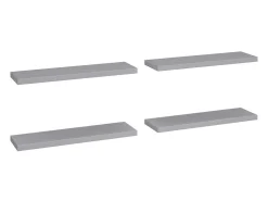 Prateleiras parede suspensas 4 pcs 90x23,5x3,8cm MDF cinzento PT525621