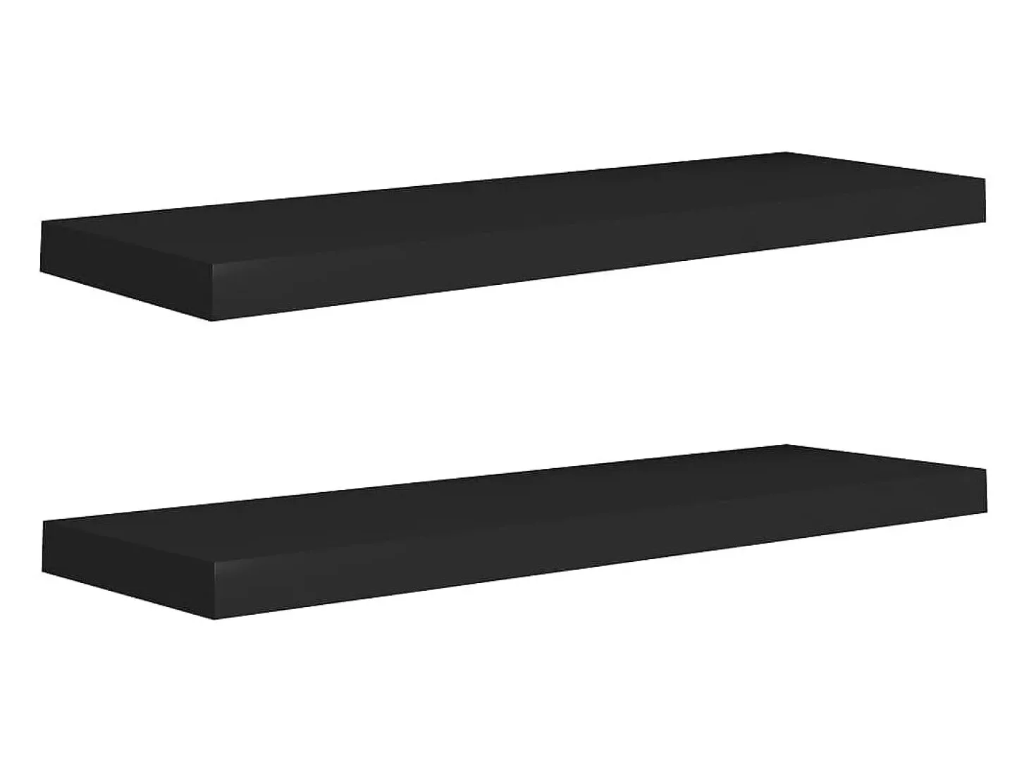 Prateleiras parede suspensas 2 pcs 80x23,5x3,8cm MDF preto PT166519
