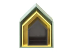 Prateleiras set de 3 MDF verde, amarelo e preto