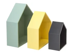 Prateleiras set de 3 MDF verde, amarelo e preto