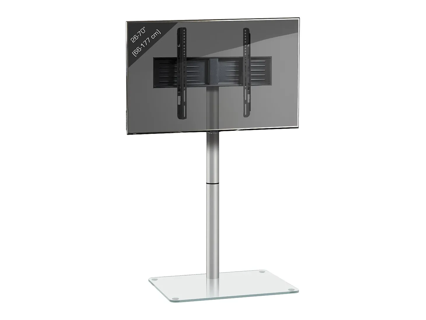 Pés de suporte de TV Alani Vidro transparente A. 100 x L. 60 x P. 45 cm