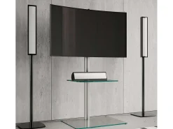 Pés de suporte de TV Alani Vidro transparente A. 100 x L. 60 x P. 45 cm