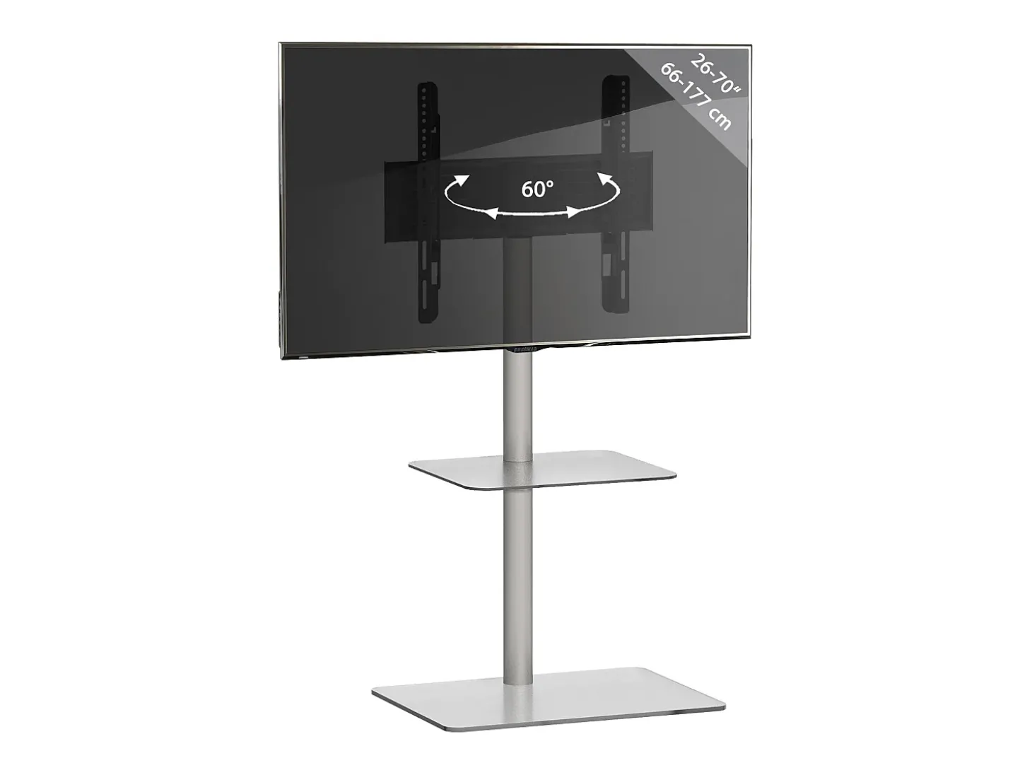 Pés de suporte de TV Alani Vidro transparente A. 100 x L. 60 x P. 45 cm