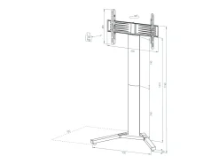 Pés de suporte de TV Stadino Prata A. 174 x L. 90 x P. 72 cm