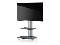 Pés de suporte de TV Tosal Vidro preto A. 100 x L. 60 x P. x 44 cm