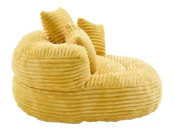 Puf em bombazine - Com 3 almofadas - Amarelo mostarda