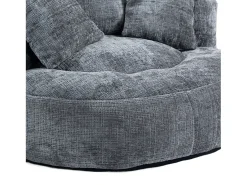 Puff com 3 almofadas - Para adultos e crianças - Chenille cinzento, não necessita de montagem