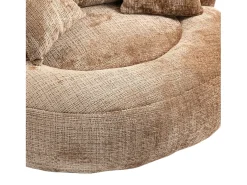 Puff com 3 almofadas - Para adultos e crianças - Chenille castanho claro, não necessita de montagem
