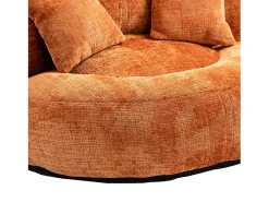 Puff com 3 almofadas - Para adultos e crianças - Chenille laranja, não necessita de montagem