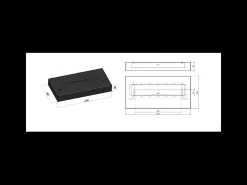 Queimador a bioetanol com bancada em aço inoxidável preto mate 60cm