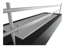 Queimador a bioetanol com bancada em aço inoxidável preto mate 60cm com grelha