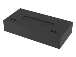 Queimador a bioetanol com bancada em aço inoxidável preto mate 40cm