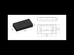 Queimador a bioetanol com bancada em aço inoxidável preto mate 40cm