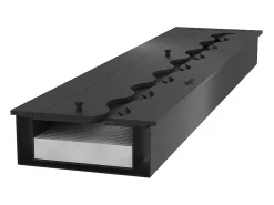 Queimador de bioetanol 150cm em aço inoxidável preto, 6 lt