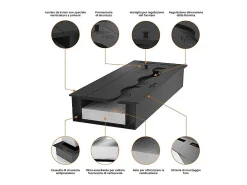 Queimador de bioetanol 150cm em aço inoxidável preto, 6 lt
