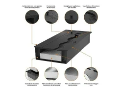 Queimador de bioetanol 120cm em aço inoxidável preto, 5 lt