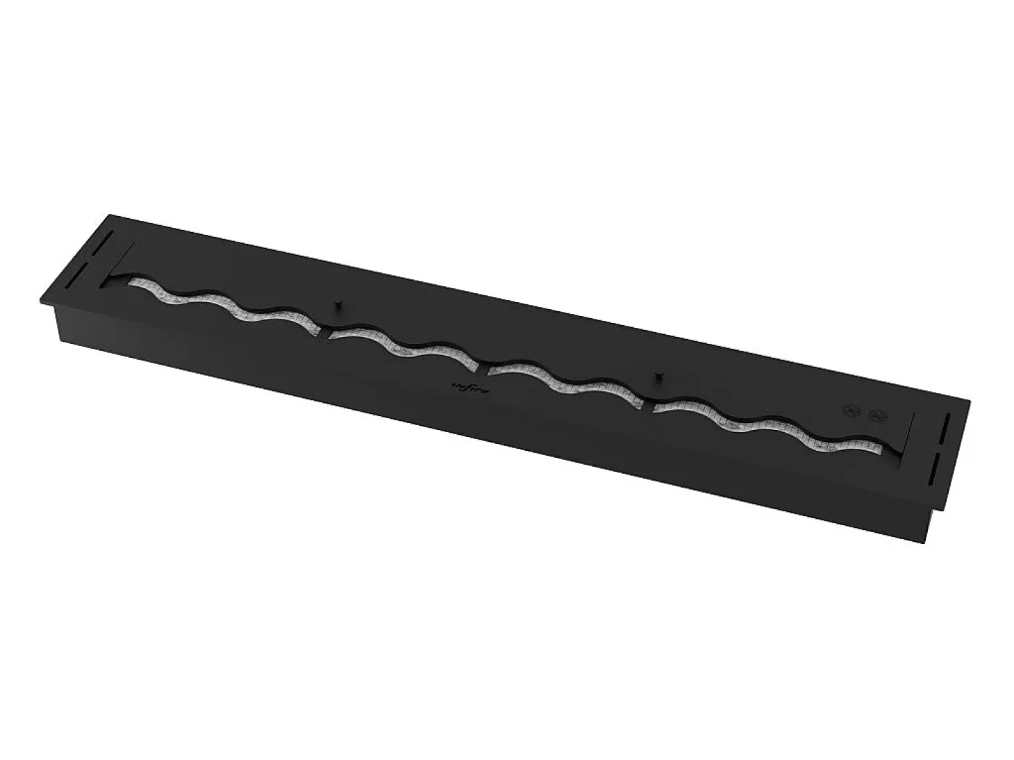 Queimador de bioetanol 120cm em aço inoxidável preto, 5 lt