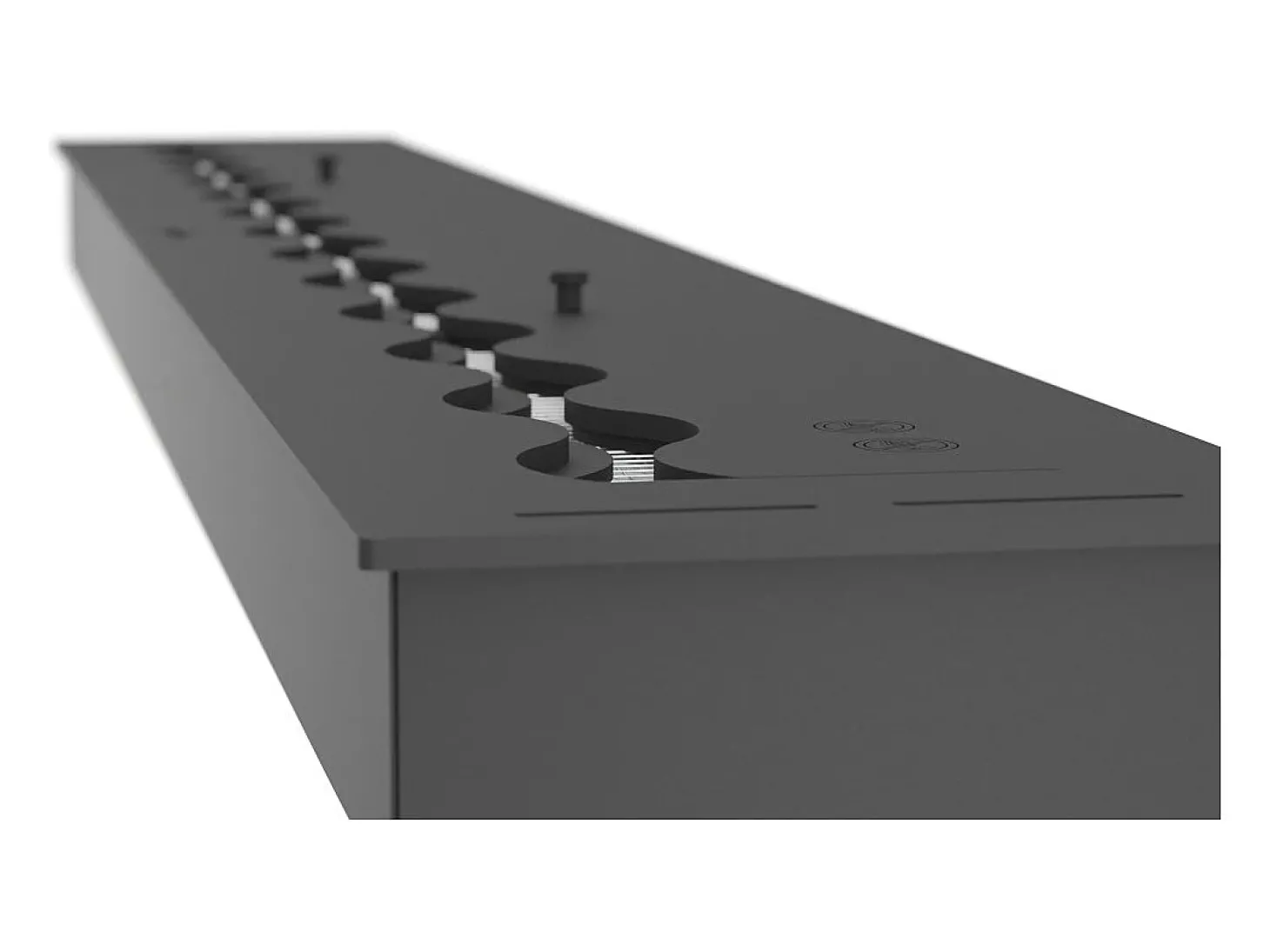 Queimador de bioetanol 120cm em aço inoxidável preto, 5 lt
